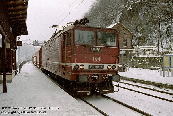 180 018-4 , Bf Schöna, Foto: Oliver Wadewitz, 23-12-2001